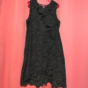 Croft + Barrow 2XL Black & White Dress Polka Dots Work Funeral Wedding